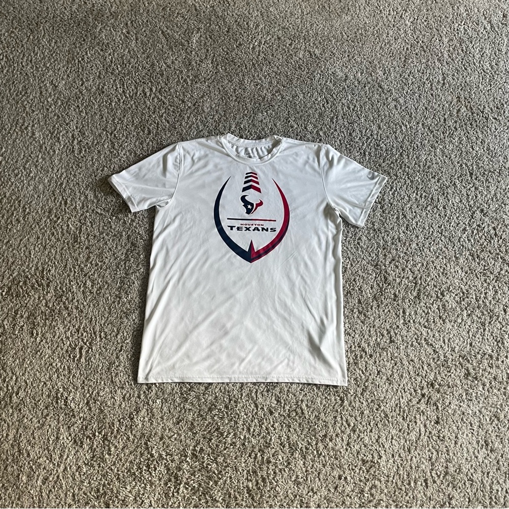 Nike White Texans Icon Legend Short Sleeve Tee